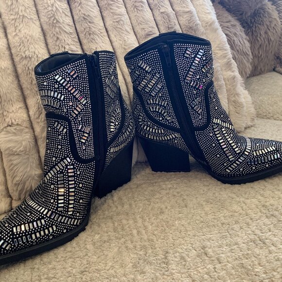 Rhinestone Studded Cowboy Boots - Picture 2 of 5